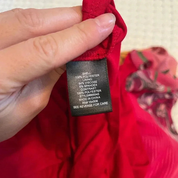 Asymmetric Poncho Blouse| Red Multi Color| Medium - Picture 6 of 9